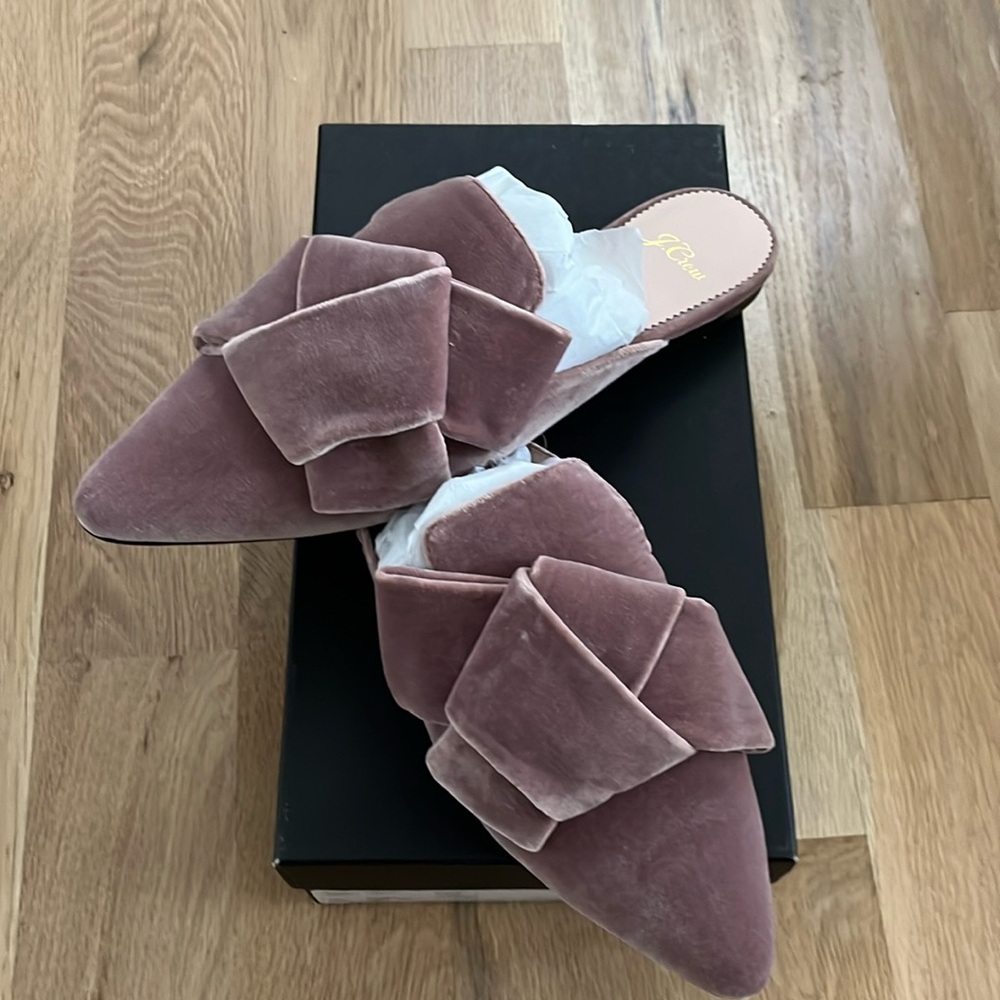 J Crew Velvet Slide